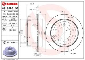 Brembo 09.9086.10 - Brzdový kotúč -