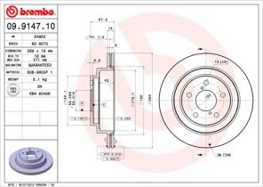 Brembo 09.9147.10 - Brzdový kotúč -