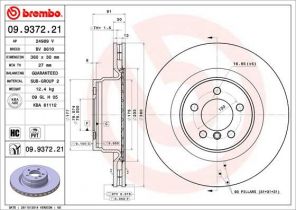 Brembo 09.9372.21 - Brzdový kotúč -