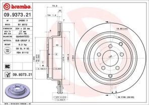 Brembo 09.9373.21 - Brzdový kotúč -