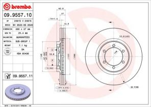 Brembo 09.9557.10 - Brzdový kotúč -