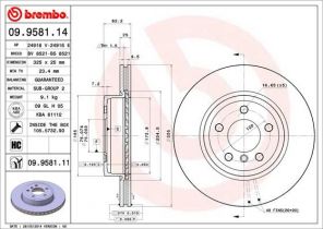 Brembo 09.9581.14 - Brzdový kotúč -