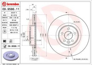 Brembo 09.9586.11 - Brzdový kotúč -