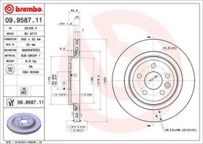 Brembo 09.9587.11 - Brzdový kotúč -