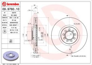 Brembo 09.9760.10 - Brzdový kotúč