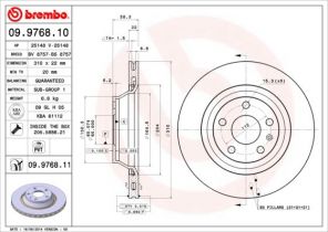 Brembo 09.9768.11 - Brzdový kotúč