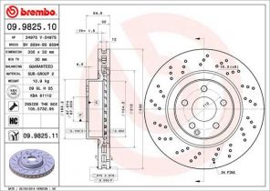 Brembo 09.9825.10 - Brzdový kotúč