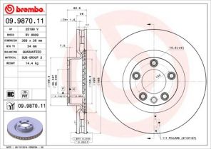 Brembo 09.9870.11 - Brzdový kotúč