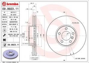 Brembo 09.9923.11 - Brzdový kotúč
