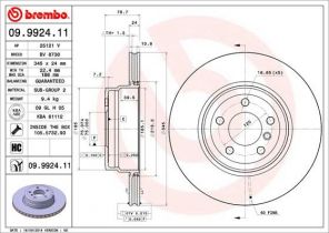 Brembo 09.9924.11 - Brzdový kotúč