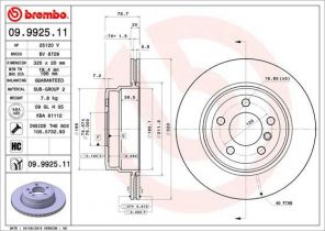 Brembo 09.9925.11 - Brzdový kotúč