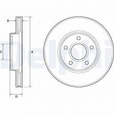 Delphi BG3868 - Brzdový kotúč