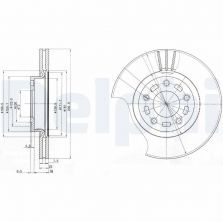 Delphi BG3928 - Brzdový kotúč