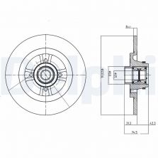 Delphi BG9025RS - Brzdový kotúč -