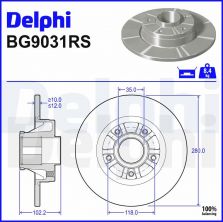 Delphi BG9031RS - Brzdový kotúč -