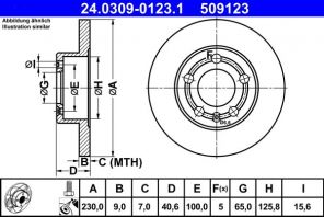 ATE 24.0309-0123.1 - Brzdový kotúč -