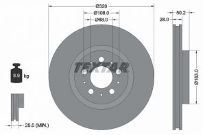 Textar 92178203 - Brzdový kotúč -