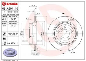 Brembo 09.A604.11 - Brzdový kotúč -