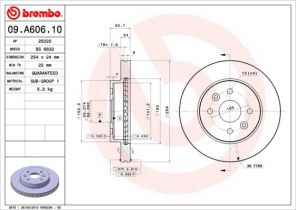 Brembo 09.A606.10 - Brzdový kotúč -