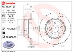 Brembo 09.B313.11 - Brzdový kotúč
