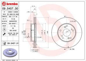 Brembo 09.5457.30 - Brzdový kotúč -