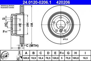 ATE 24.0120-0206.1 - Brzdový kotúč -