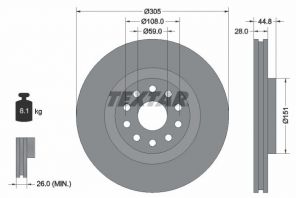 Textar 92115800 - Brzdový kotúč -