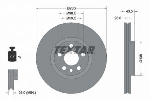 Textar 92115003 - Brzdový kotúč -