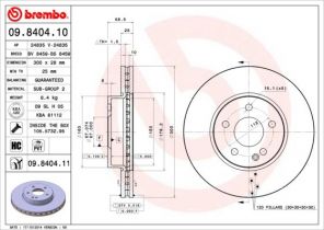 Brembo 09.8404.11 - Brzdový kotúč -