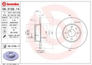 Brembo 08.3126.11 - Brzdový kotúč -