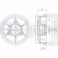 Delphi BFR267 - Brzdový bubon -