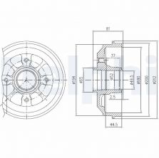 Delphi BFR282 - Brzdový bubon -