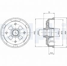 Delphi BF263 - Brzdový bubon -