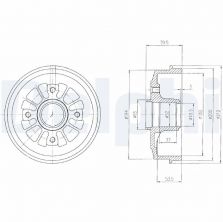 Delphi BF270 - Brzdový bubon -