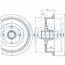 Delphi BF284 - Brzdový bubon -