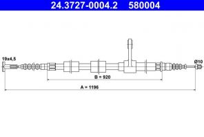 ATE 24.3727-0004.2 - Brzdové lano -