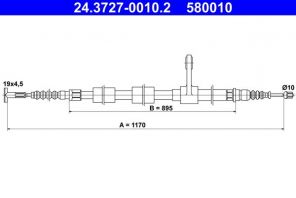ATE 24.3727-0010.2 - Brzdové lano -
