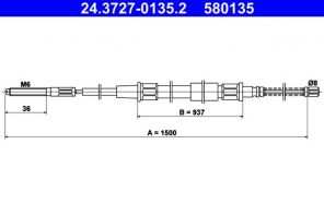 ATE 24.3727-0135.2 - Brzdové lano -