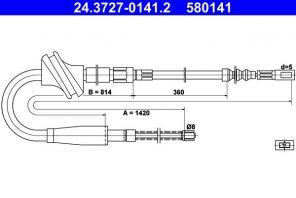 ATE 24.3727-0141.2 - Brzdové lano -