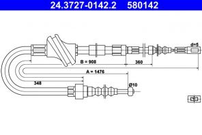 ATE 24.3727-0142.2 - Brzdové lano -