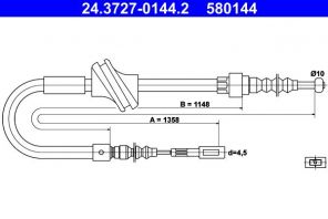 ATE 24.3727-0144.2 - Brzdové lano -