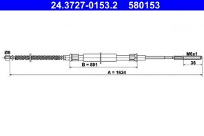 ATE 24.3727-0153.2 - Brzdové lano -