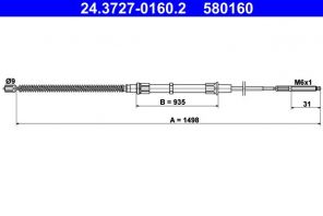 ATE 24.3727-0160.2 - Brzdové lano -
