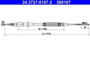 ATE 24.3727-0167.2 - Brzdové lano -