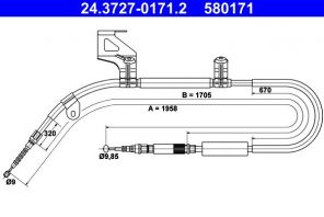 ATE 24.3727-0171.2 - Brzdové lano -