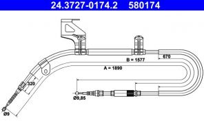 ATE 24.3727-0174.2 - Brzdové lano -