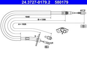 ATE 24.3727-0179.2 - Brzdové lano -