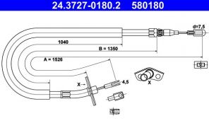 ATE 24.3727-0180.2 - Brzdové lano -