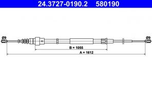 ATE 24.3727-0190.2 - Brzdové lano -
