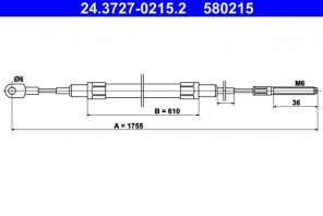 ATE 24.3727-0215.2 - Brzdové lano -